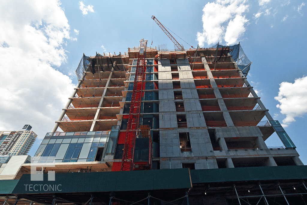 Looking up from 28th Street