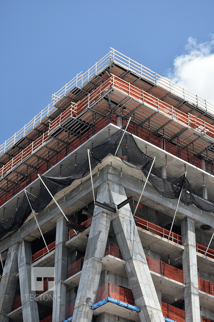 Close up of the structural supports