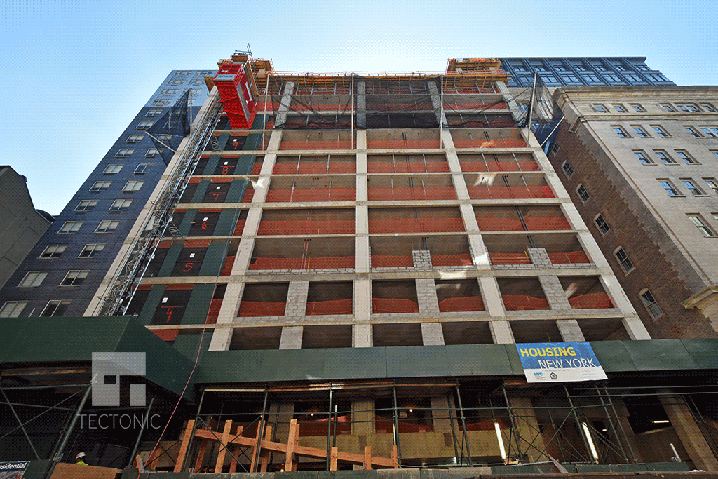 Looking up at the Charlton Street section