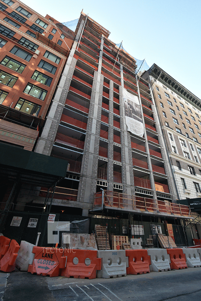 Looking up from West 77th Street