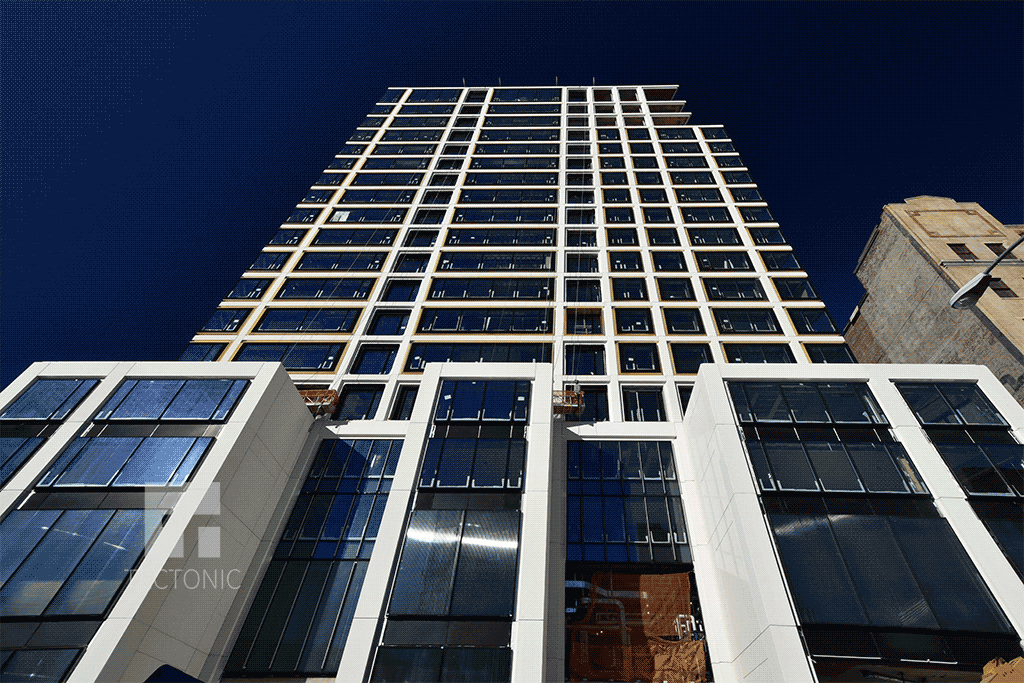 Looking up from West 21st Street