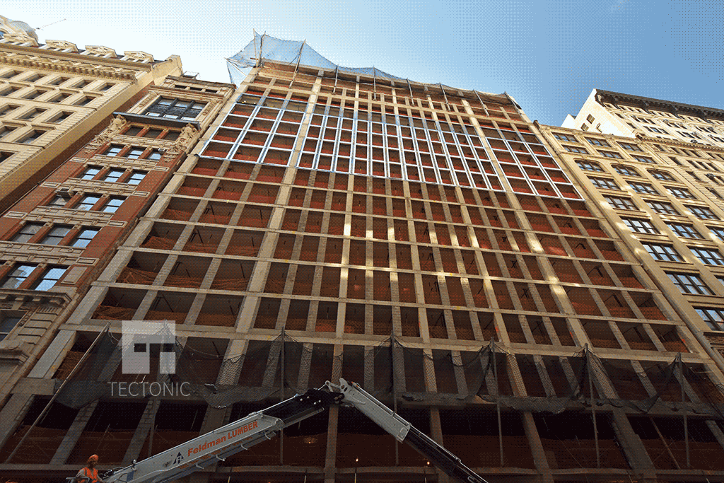 Looking up from West 22nd Street