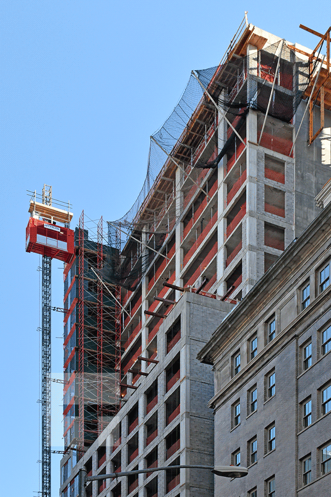 Upper floors viewed from Hudson Street