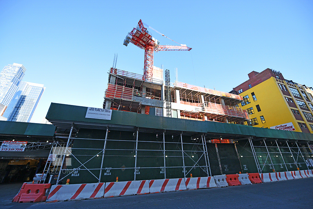 Looking up from West 38th Street