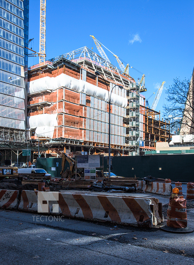 Retail podium (20 Hudson Yards) from West 30th Street