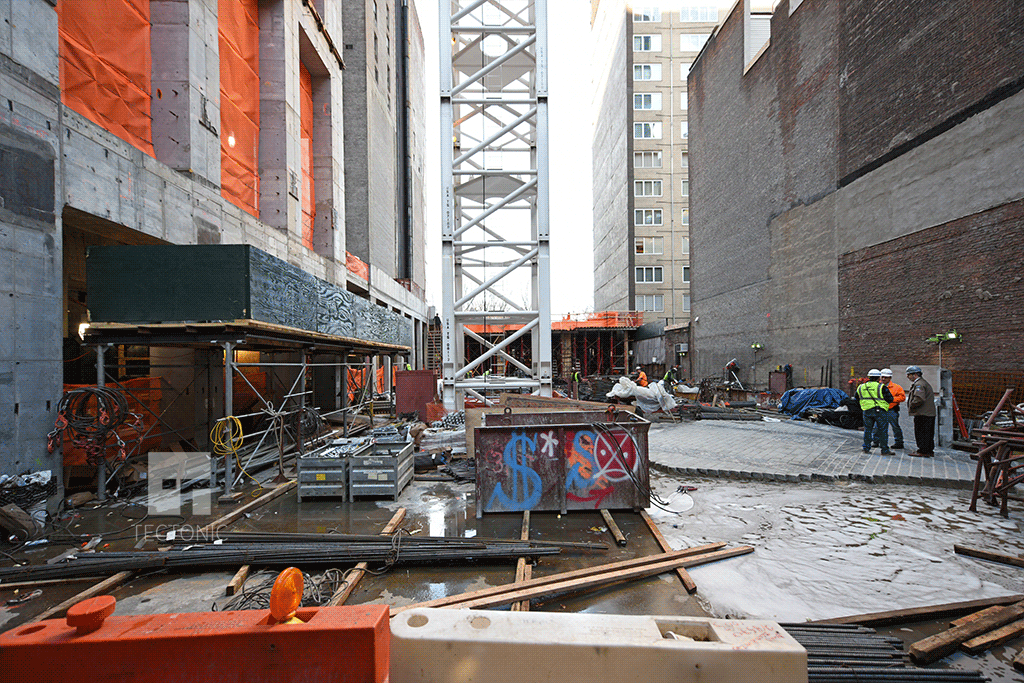 Courtyard area viewed from West 58th Street