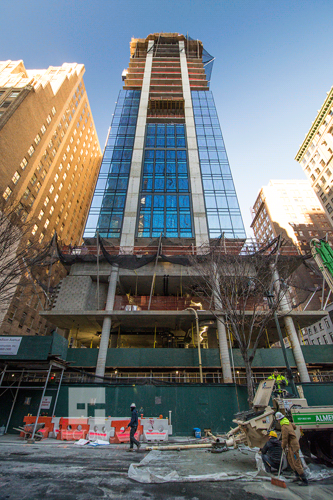 Looking up from East 33rd Street