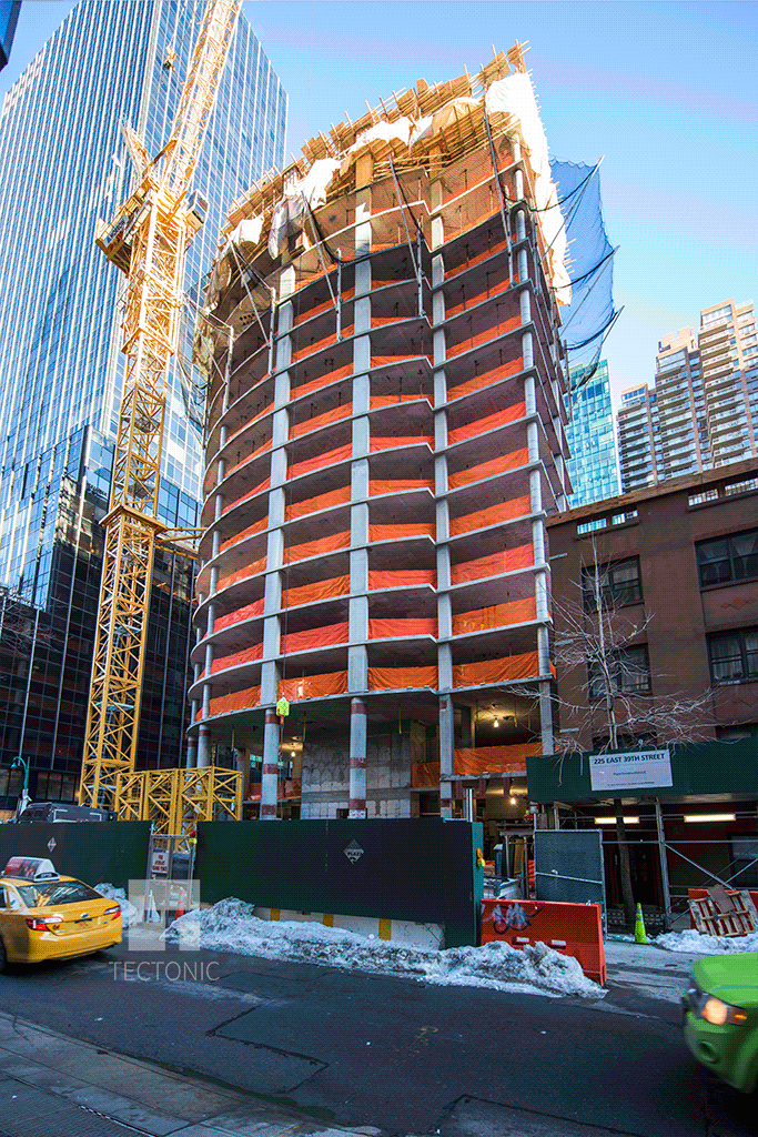 Viewed from the south along East 39th Street