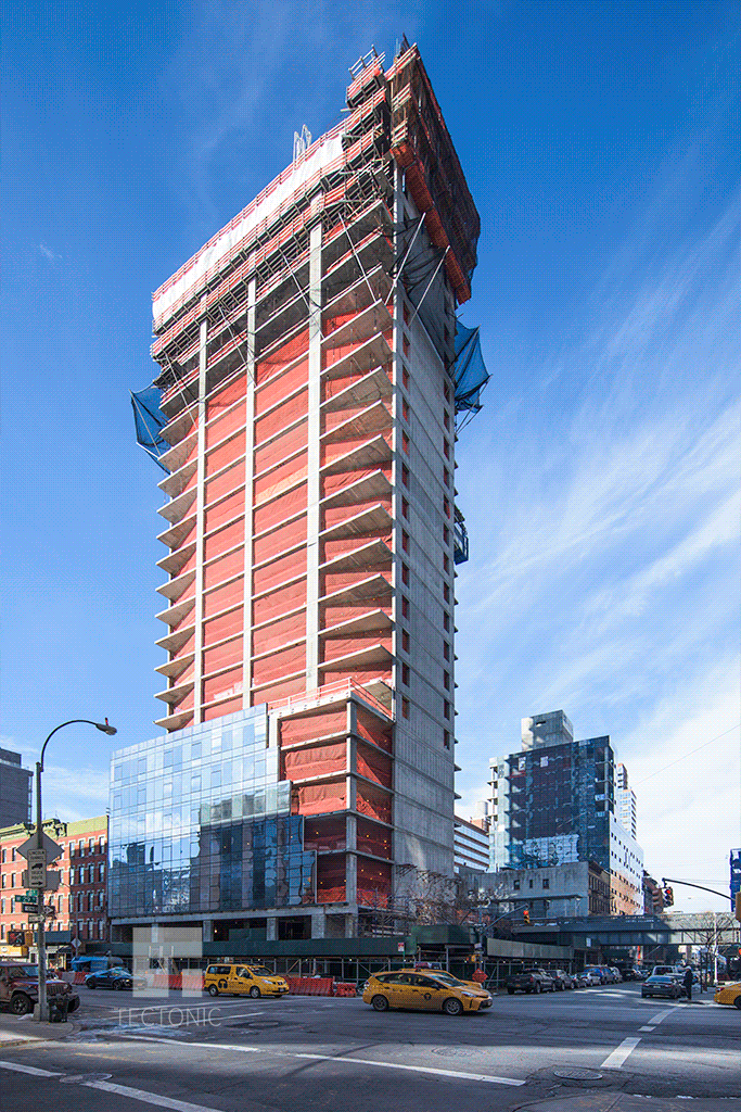View of the project from 10th Avenue looking westward
