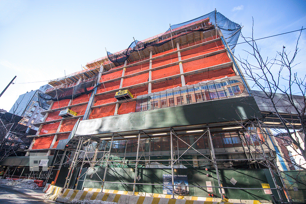 Looking up from West 28th Street