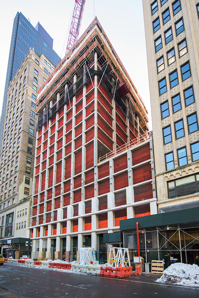 Viewed from the north along West 40th Street