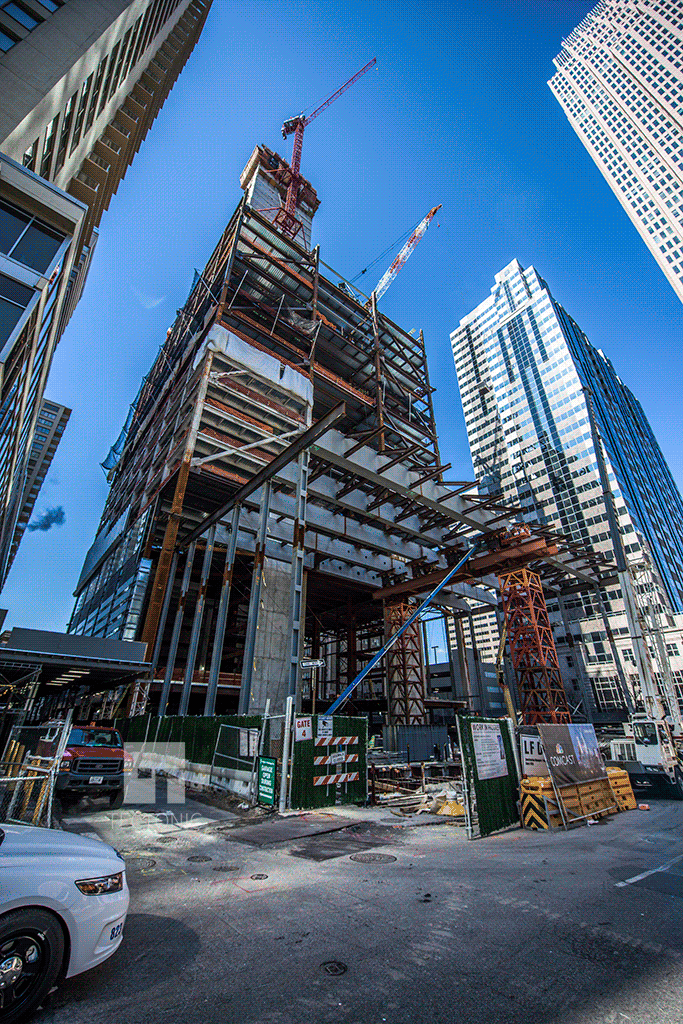 Looking up from North 18th Street