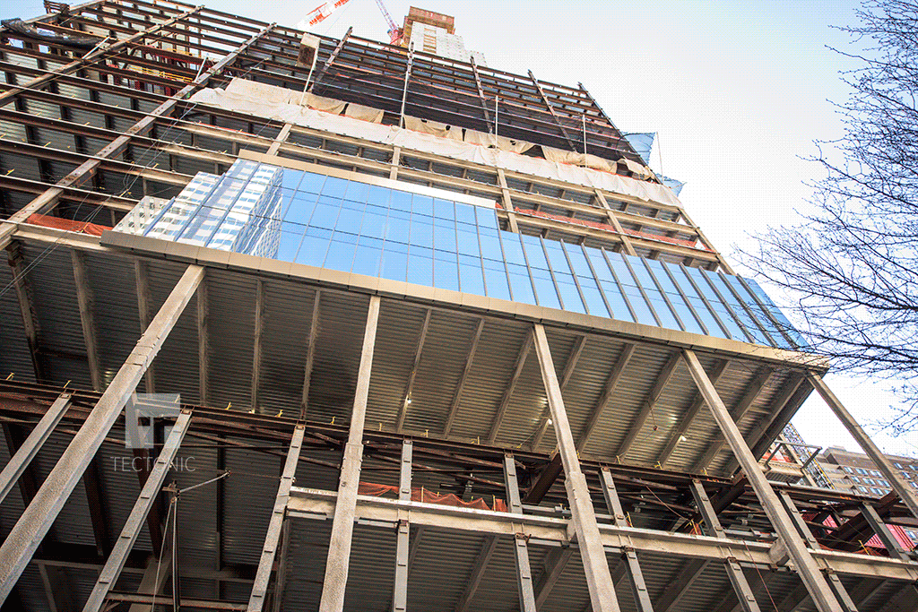 Facade installation over Arch Street