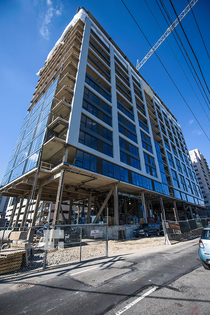 Looking up from North 18th Street
