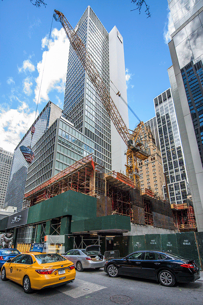 Southeastern corner of the site from West 53rd Street