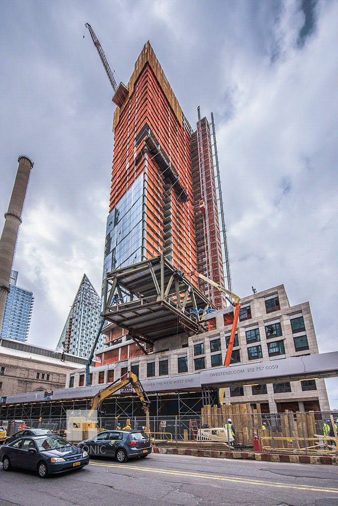 Looking up from West End Avenue