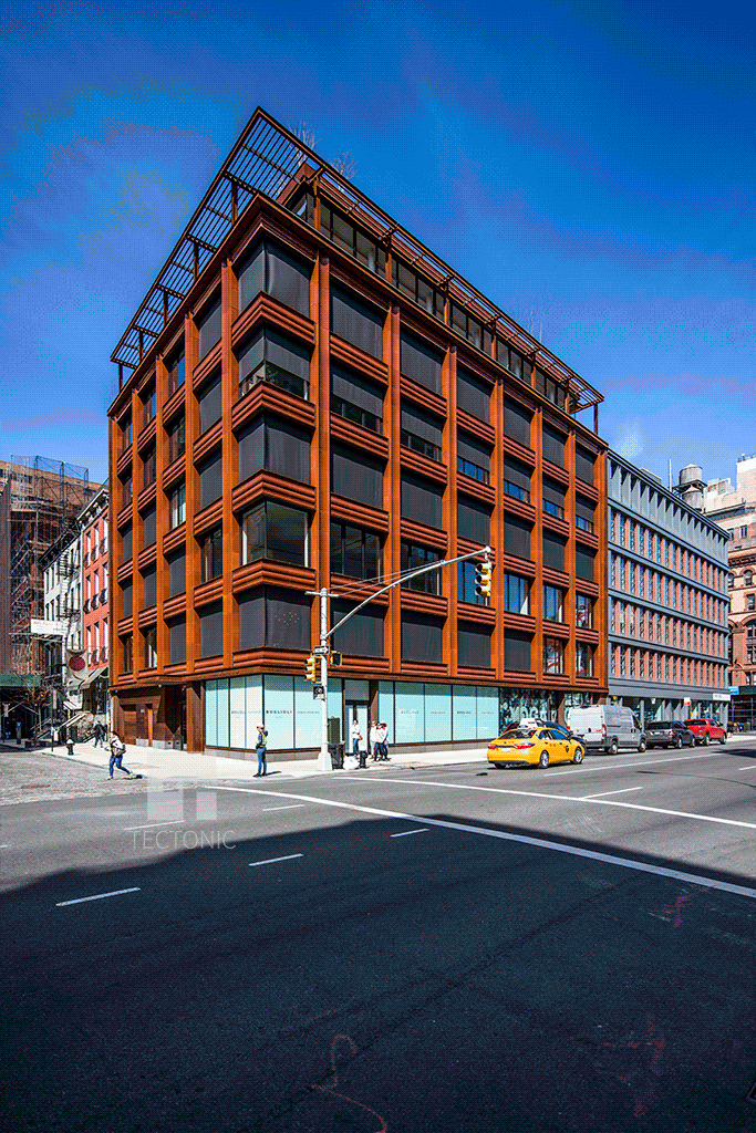 Viewed from the south along Lafayette Street