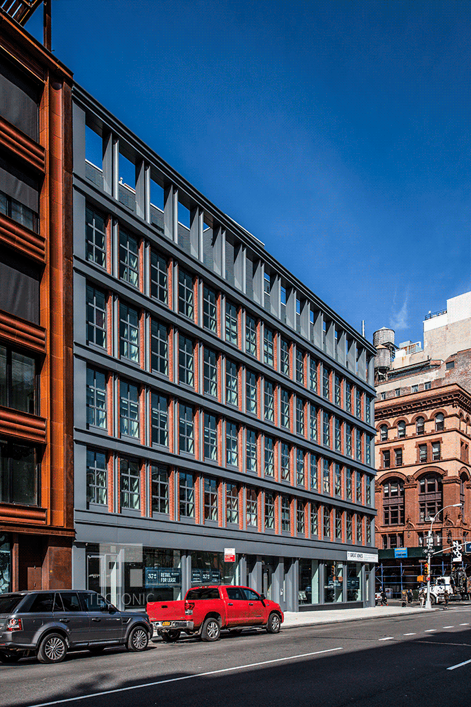 Viewed from the south along Lafayette Street