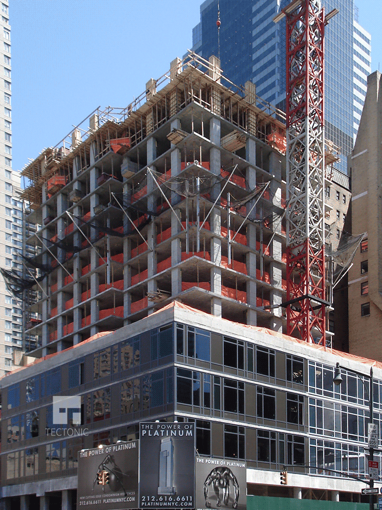 Viewed from 8th Avenue and West 46th Street