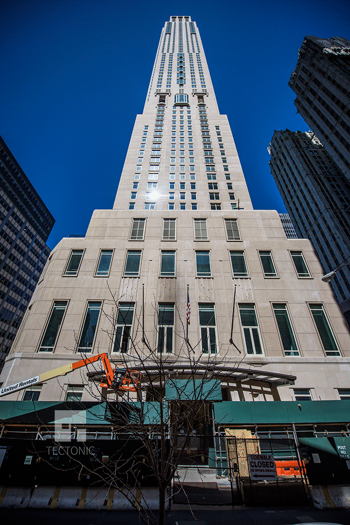 Looking up from Barclay Street