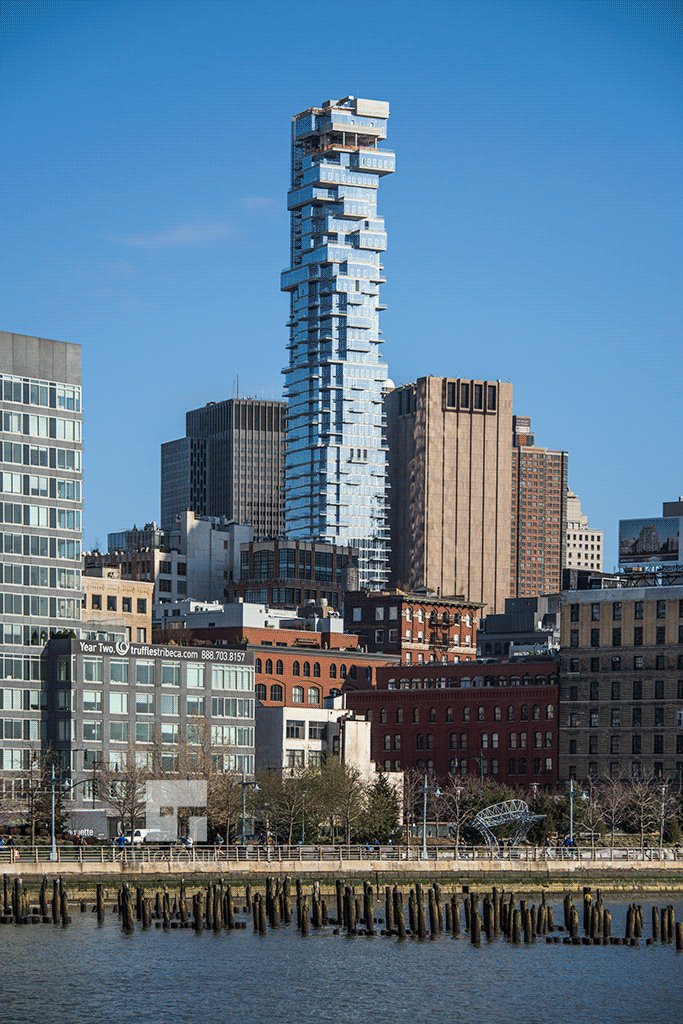 Viewed from the Hudson River looking southward