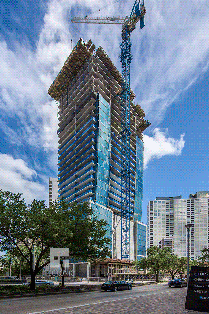 Viewed from the north along Brickell Avenue