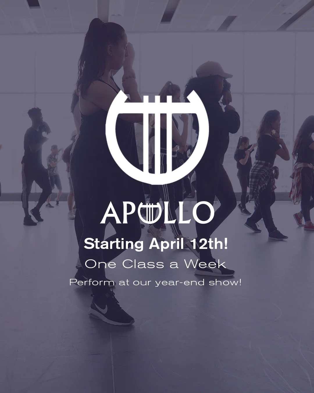 Our year-end performance team Apollo is back!

Apollo meets once a week from April - June preparing for our 10th Anniversary Year End Performance, Night of Apollo!

𝑨𝒑𝒐𝒍𝒍𝒐
Sundays starting April 12
11:30am - 1:00pm
DJD Dance Centre

Visit the l