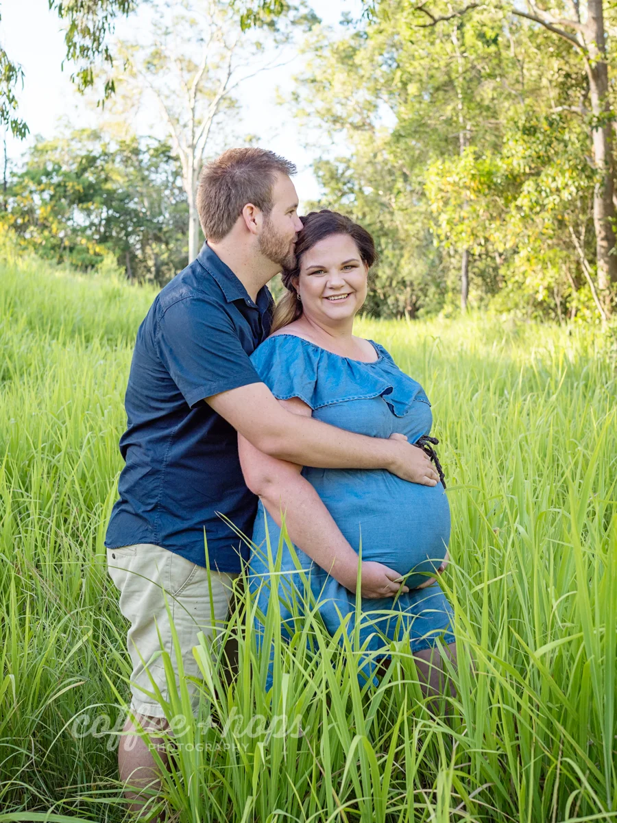 Hannah and Nathan during their maternity session on McGregor's Farm in Mackay