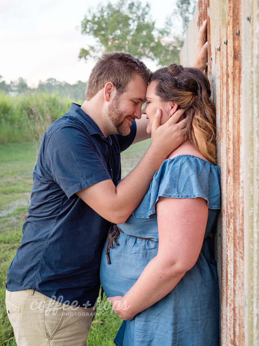 Hannah and Nathan, with Bikkie & Sav during their maternity session on McGregor's Farm in Mackay