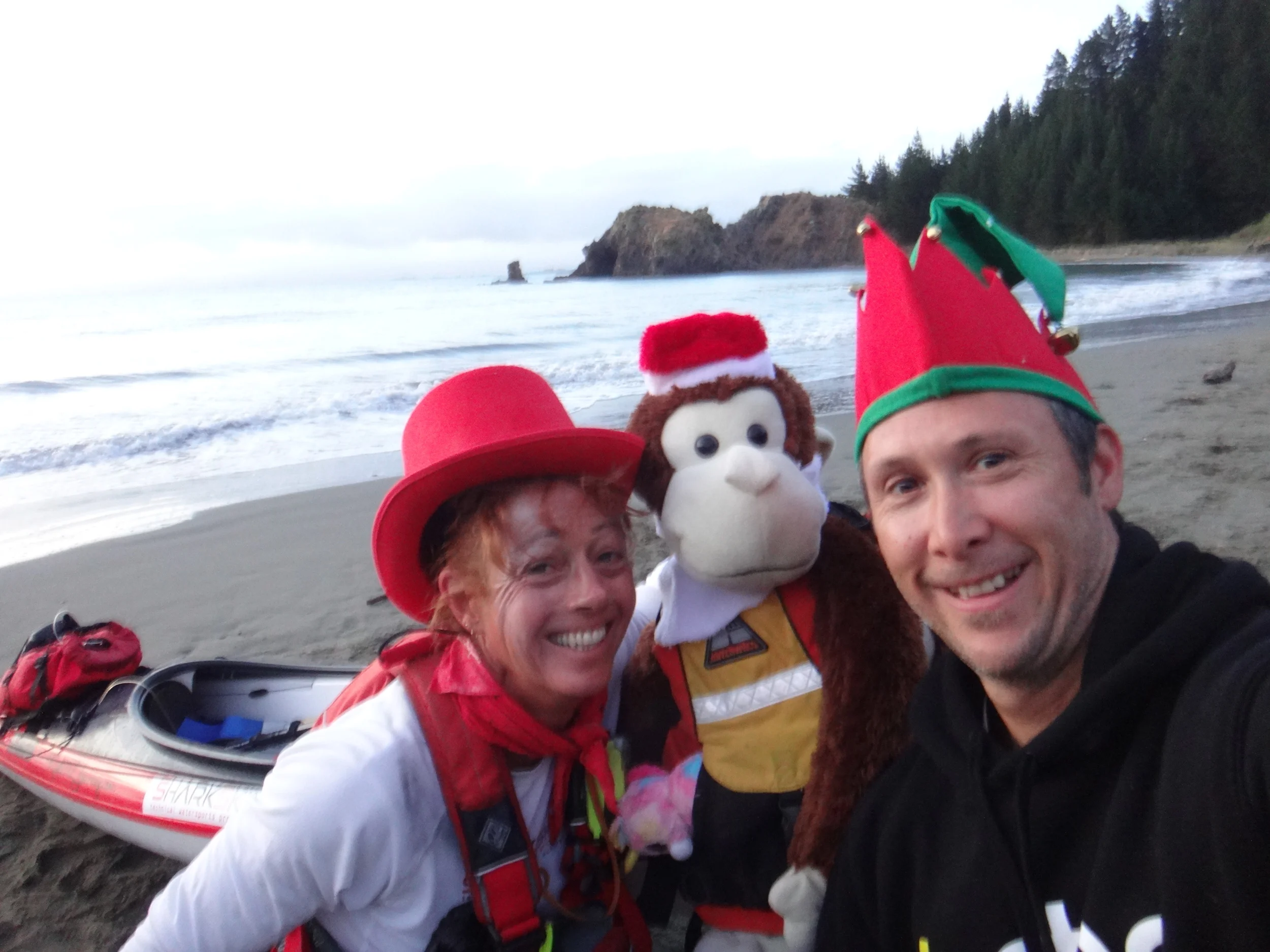 Red, Monkey, Luthario and Jason in the festive spirit