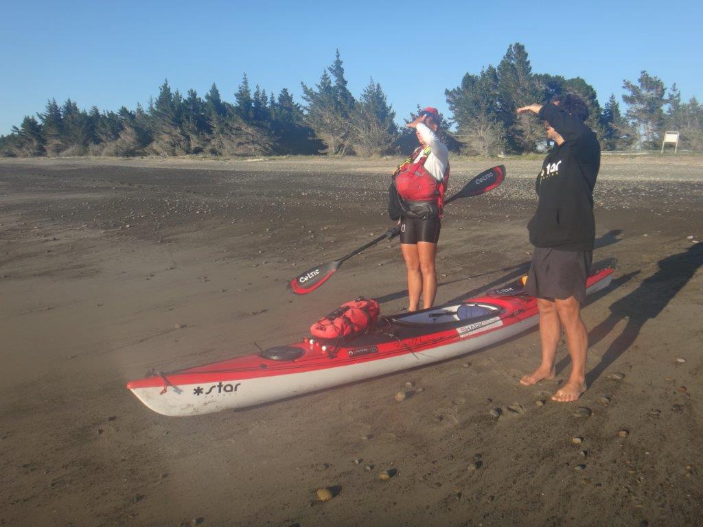 Scanning the waves for a break in the sets