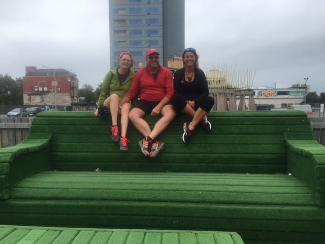 Donna, Gerard and Red on the big green couch