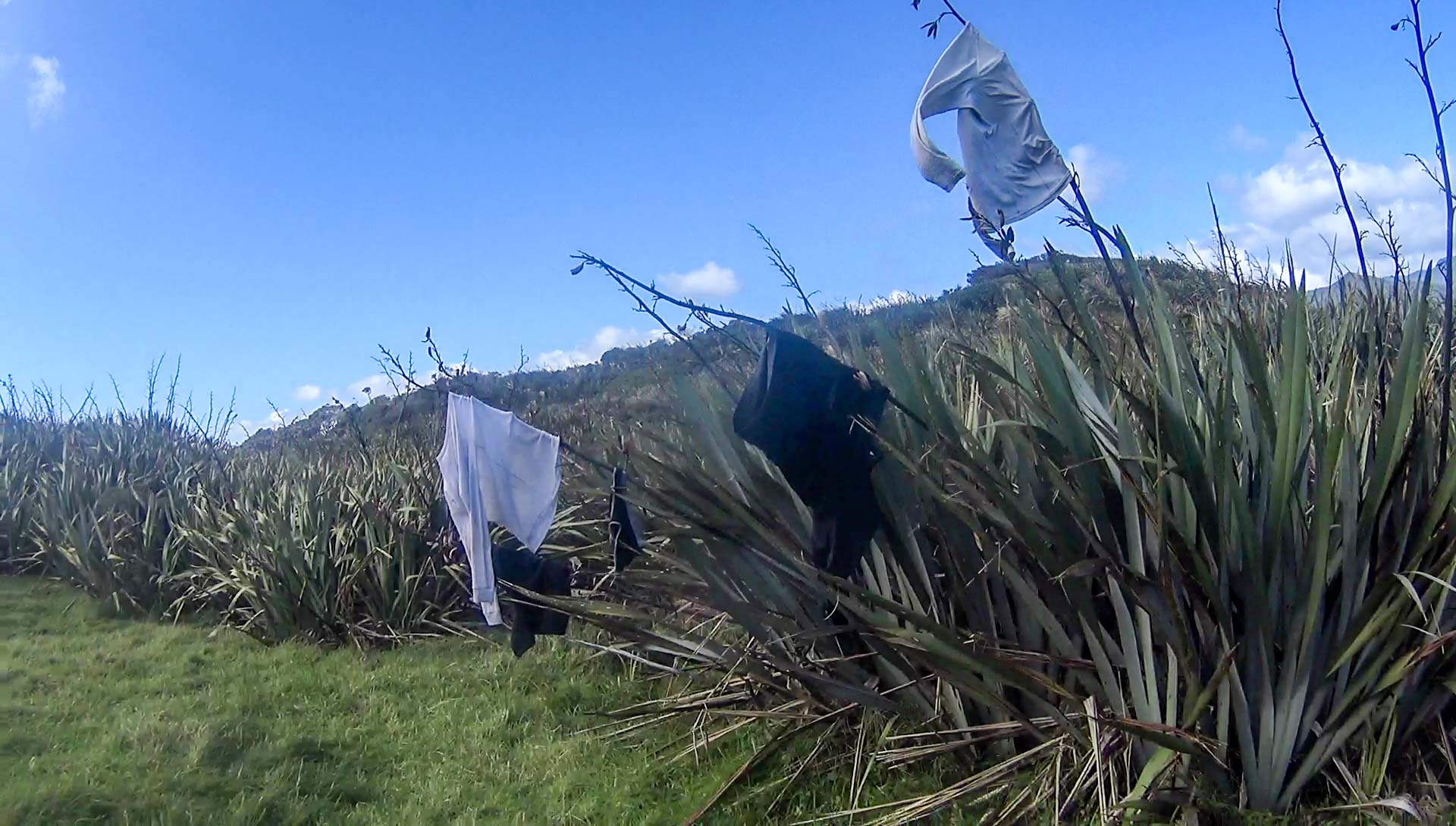 Clothes drying in the wind