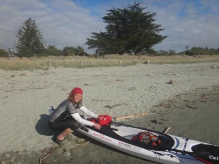 Red and Louise. Practice paddle.