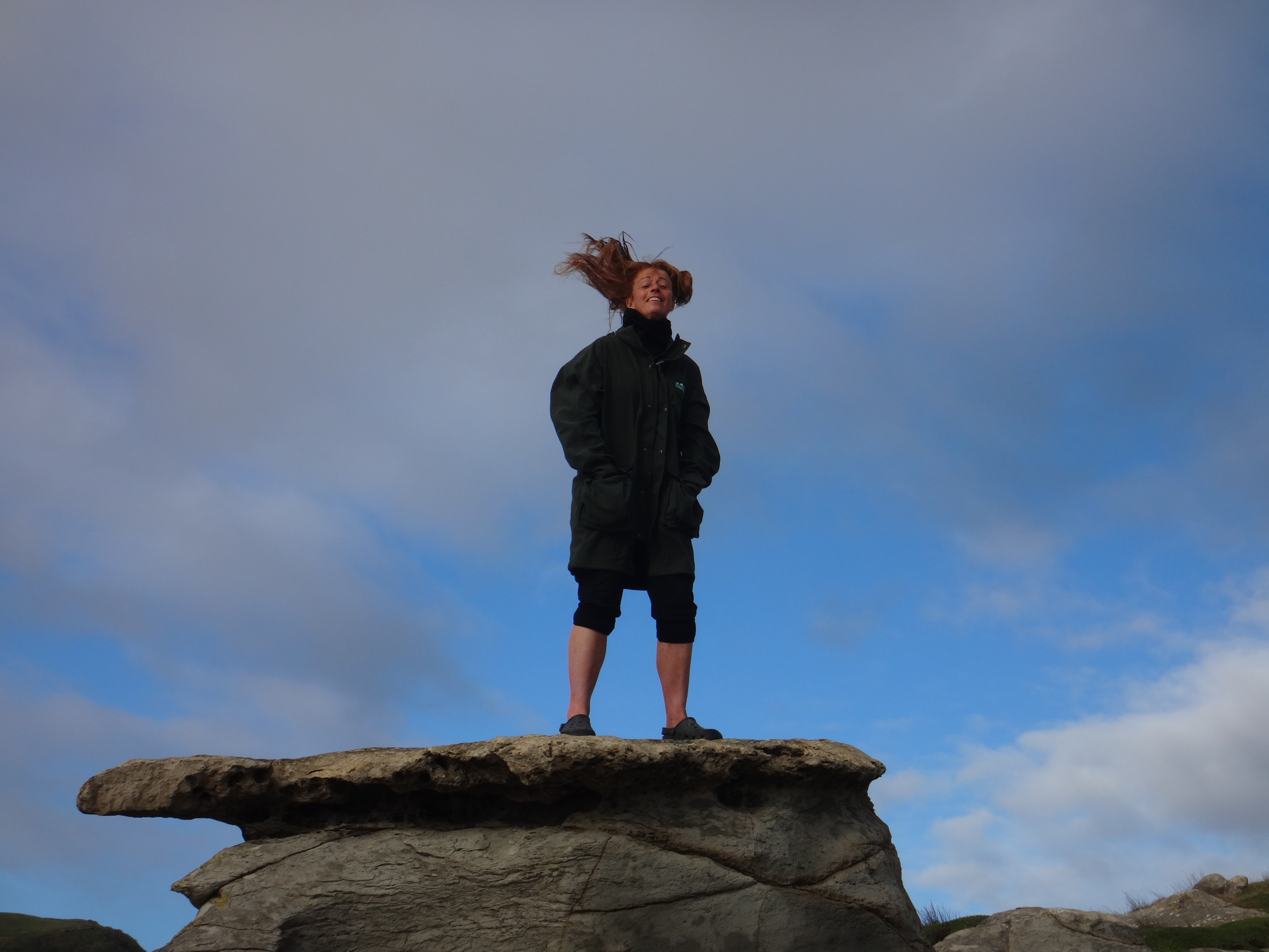 Wind blown.