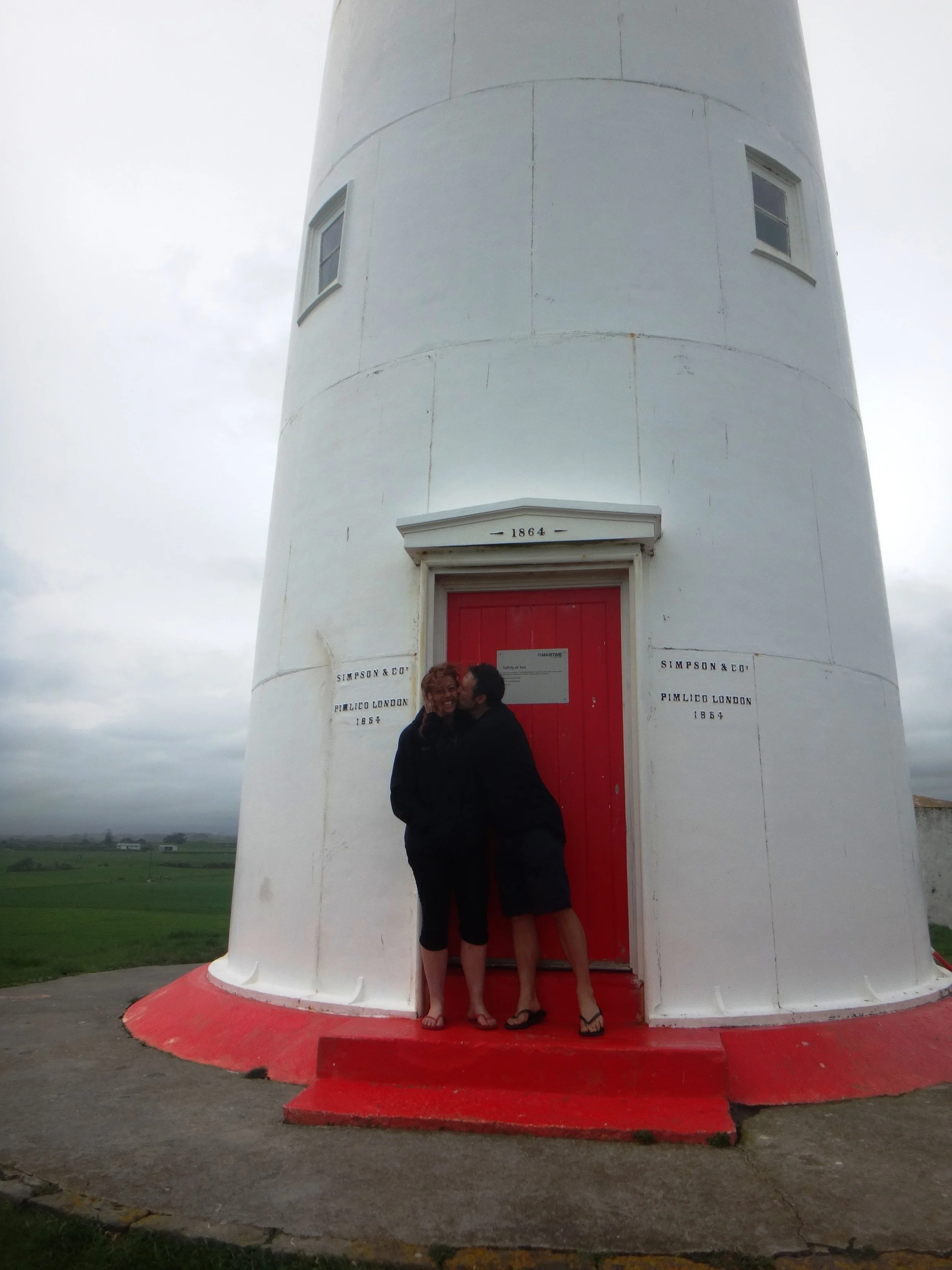 Kisses for Red at Cape Egmont Lighthouse.