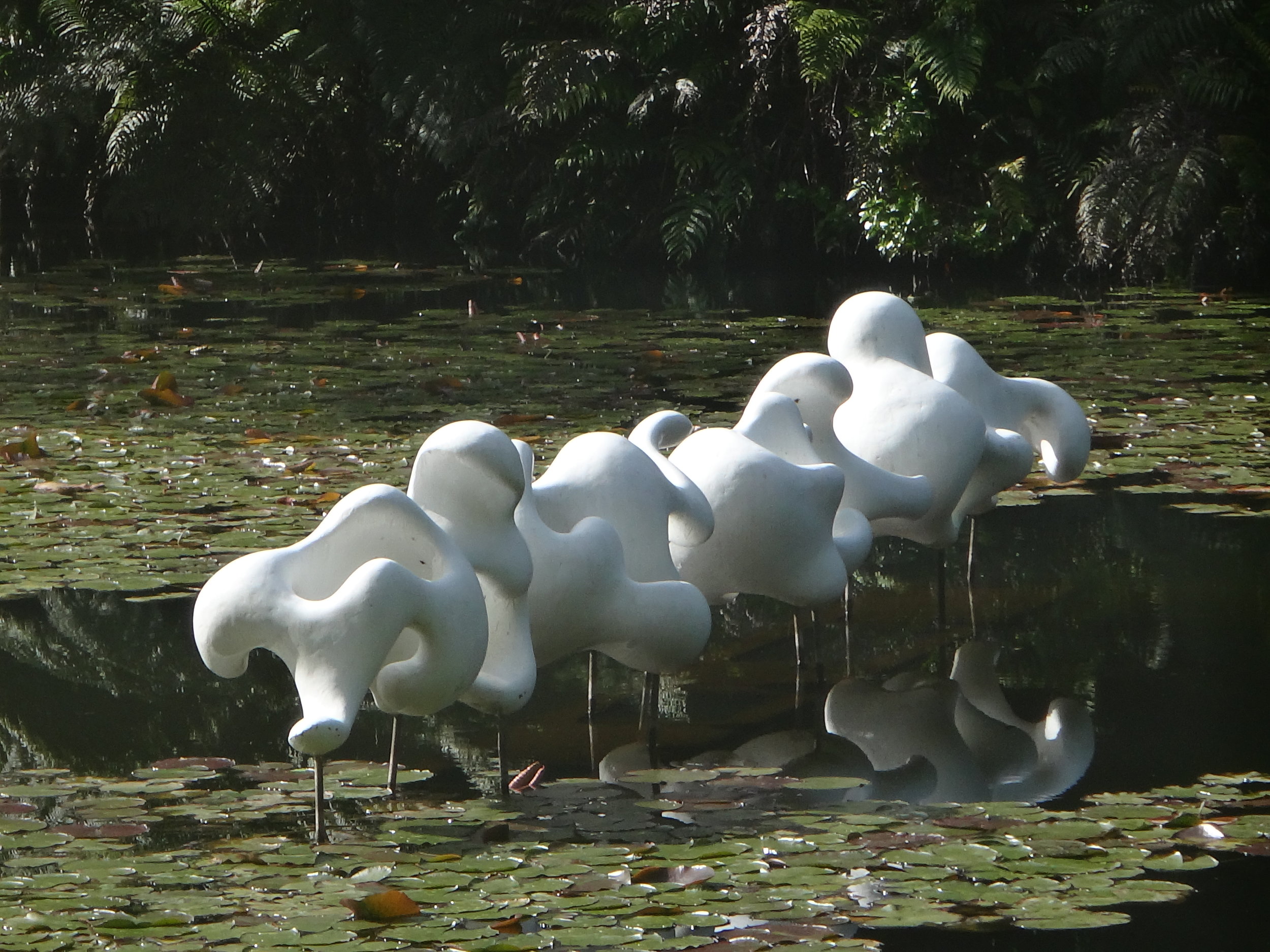 Sculpture in the Park. To me it looks like floating popcorn!