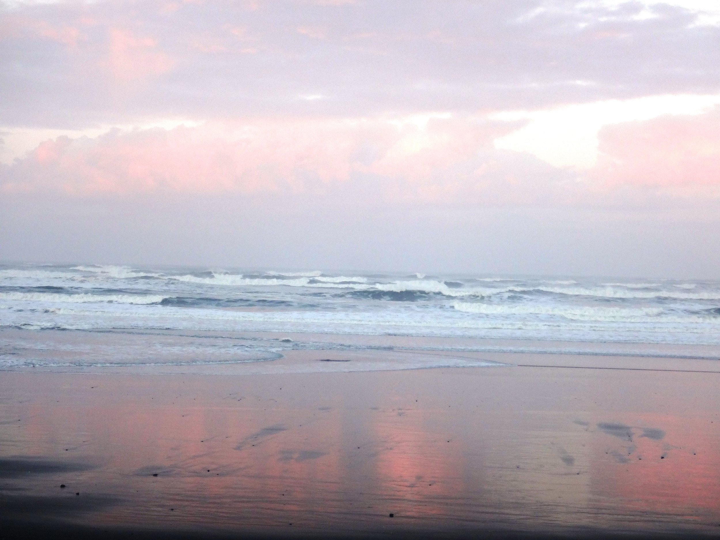 Morning sunrise. Monster surf.