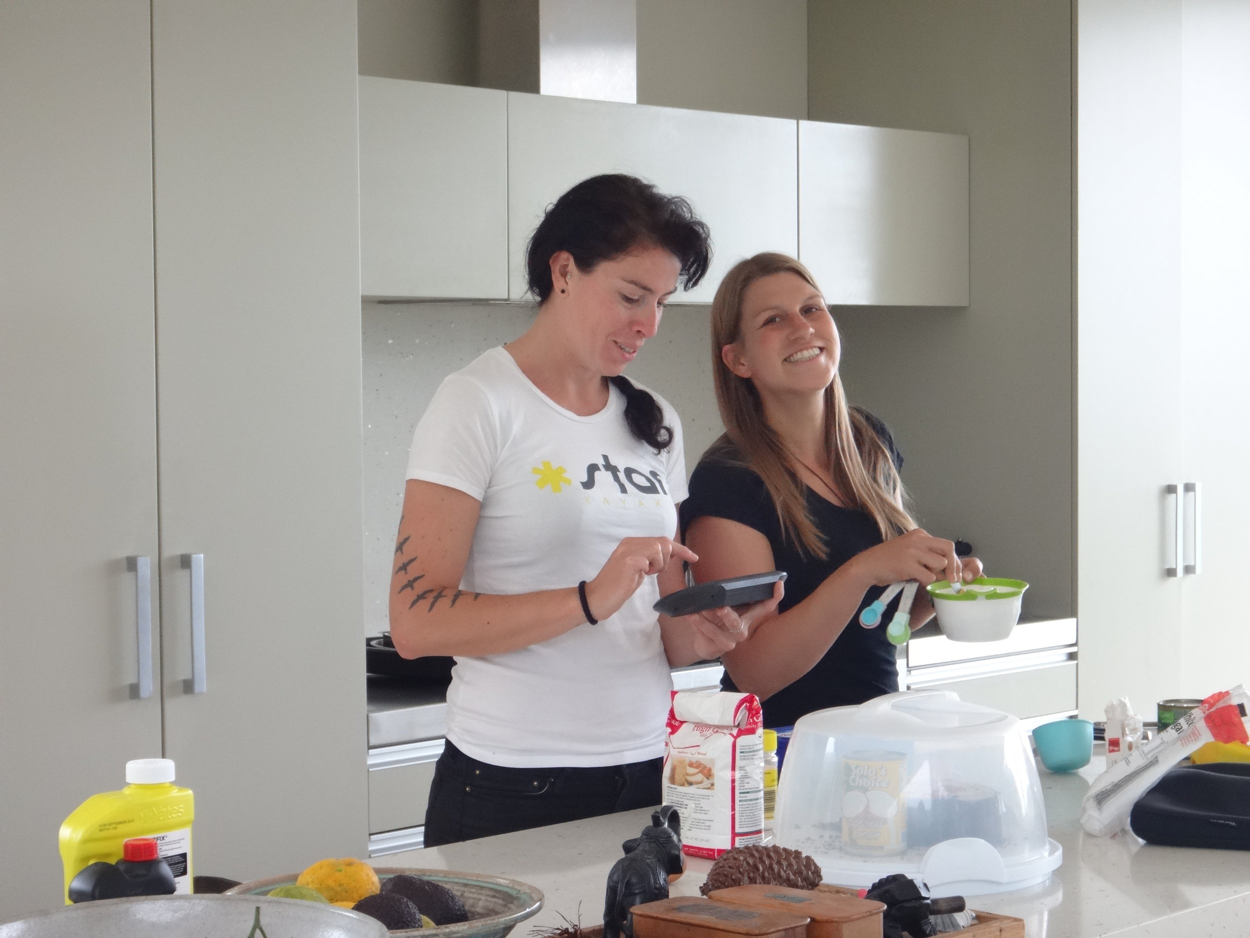 Baking ginger biscuits with Nat and Bianca.