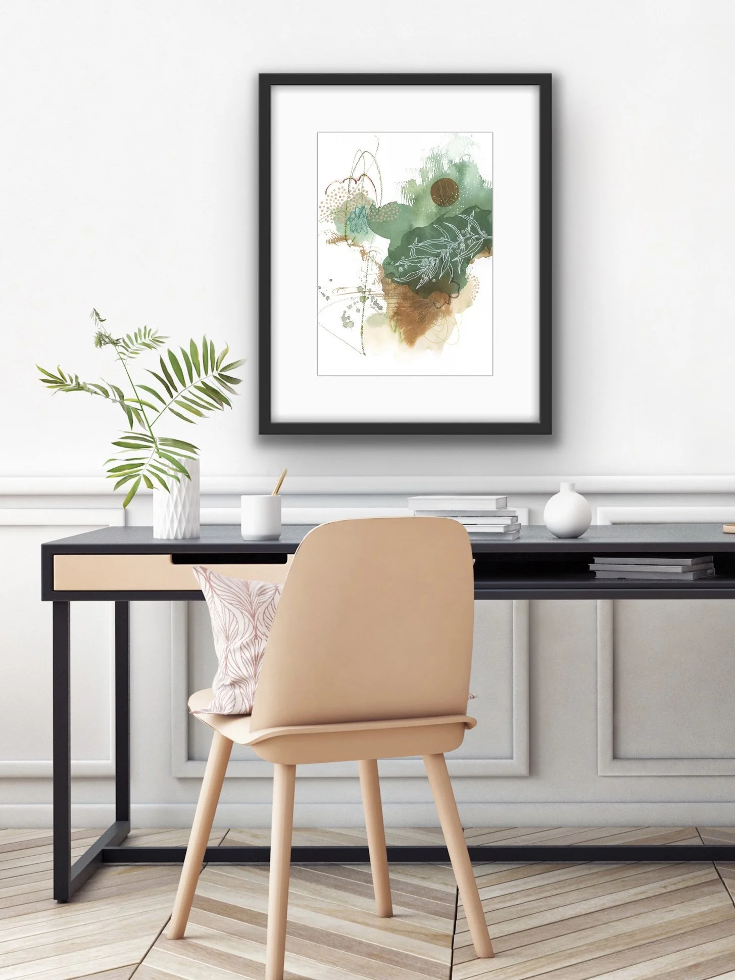 Nature Abstract II-original watercolour and mixed media painting by Laura Horn.