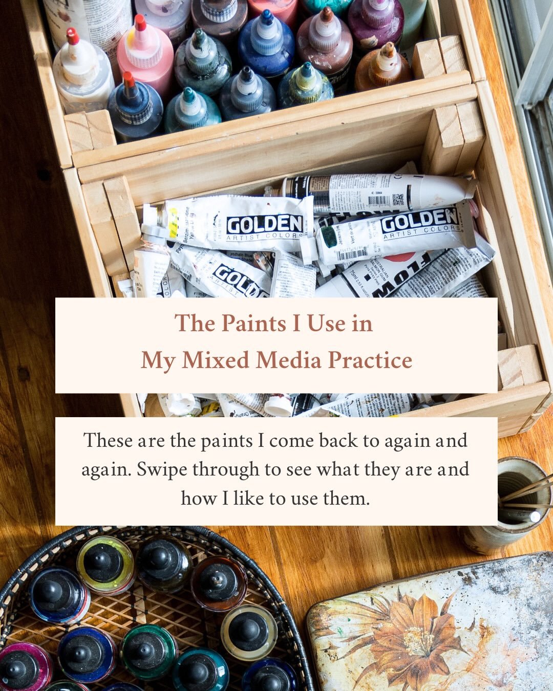 My Favourite Paints for Mixed Media 🎨
Curious about the paints I use in my mixed media art practice? These are the ones I come back to again and again.
⠀⠀⠀⠀⠀⠀⠀⠀⠀
I&rsquo;ve included a mix of artist-grade and student-grade supplies that I have enjoye