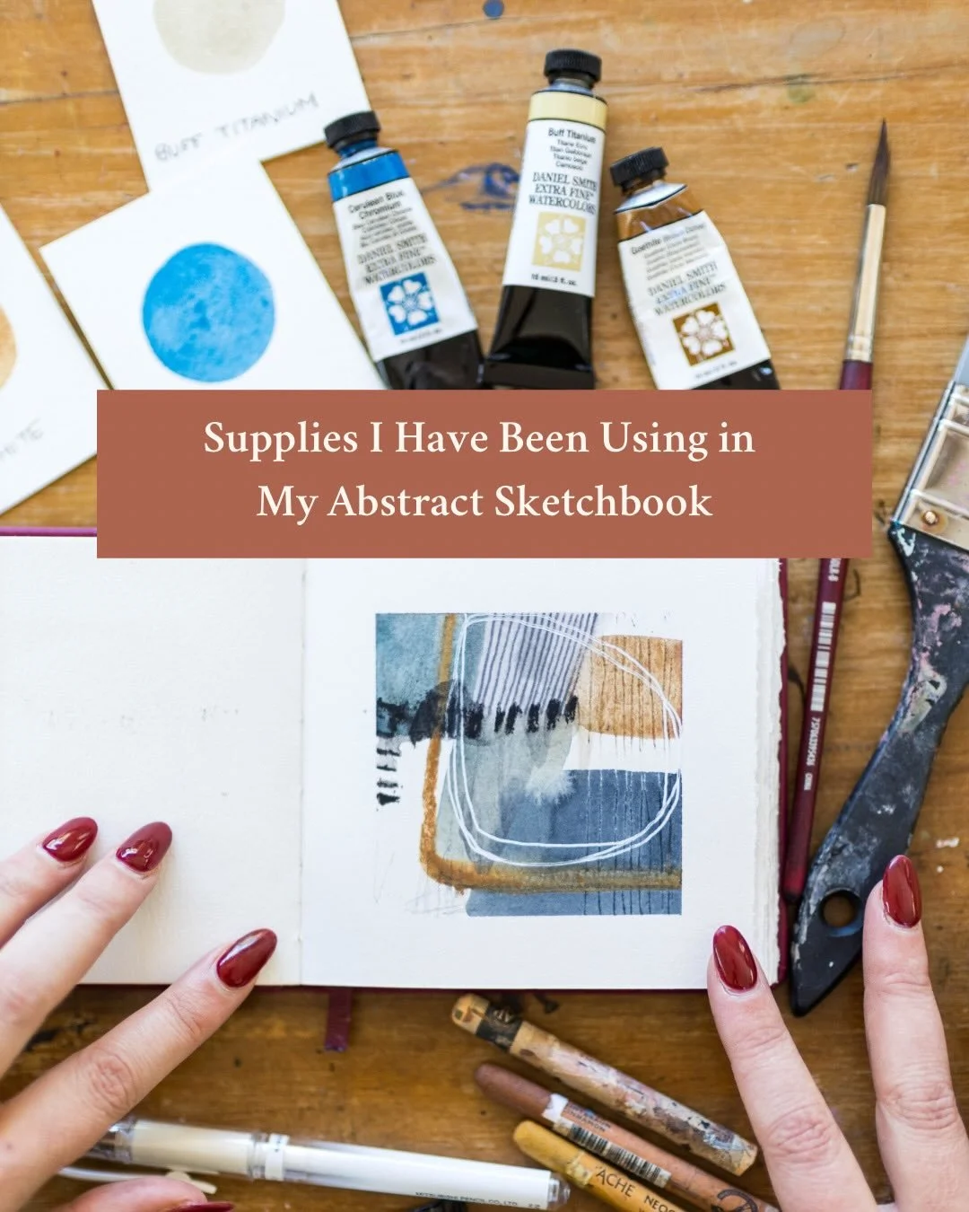 I&rsquo;ve had quite a few questions about the supplies I&rsquo;ve been using in my little abstract sketchbook, so I&rsquo;ve shared everything here for you. Swipe through for all the details. 
⠀⠀⠀⠀⠀⠀⠀⠀⠀
The sketchbook itself is from @etchr_lab and w