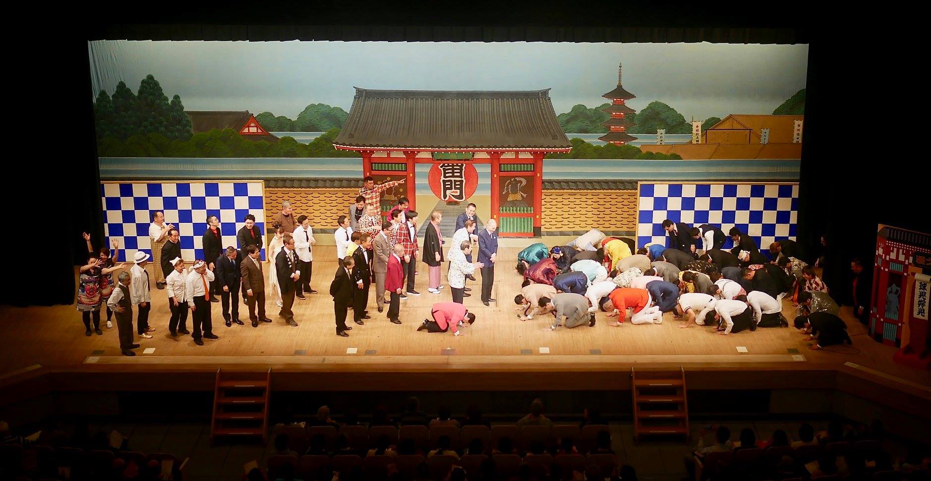 The young comedians group bows after losing the comedy battle to the veteran performers.