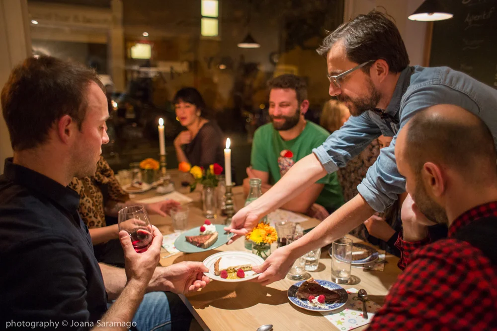 Panos Pomonis, Chef at SupperFreek serving guests in one of many supperclub events