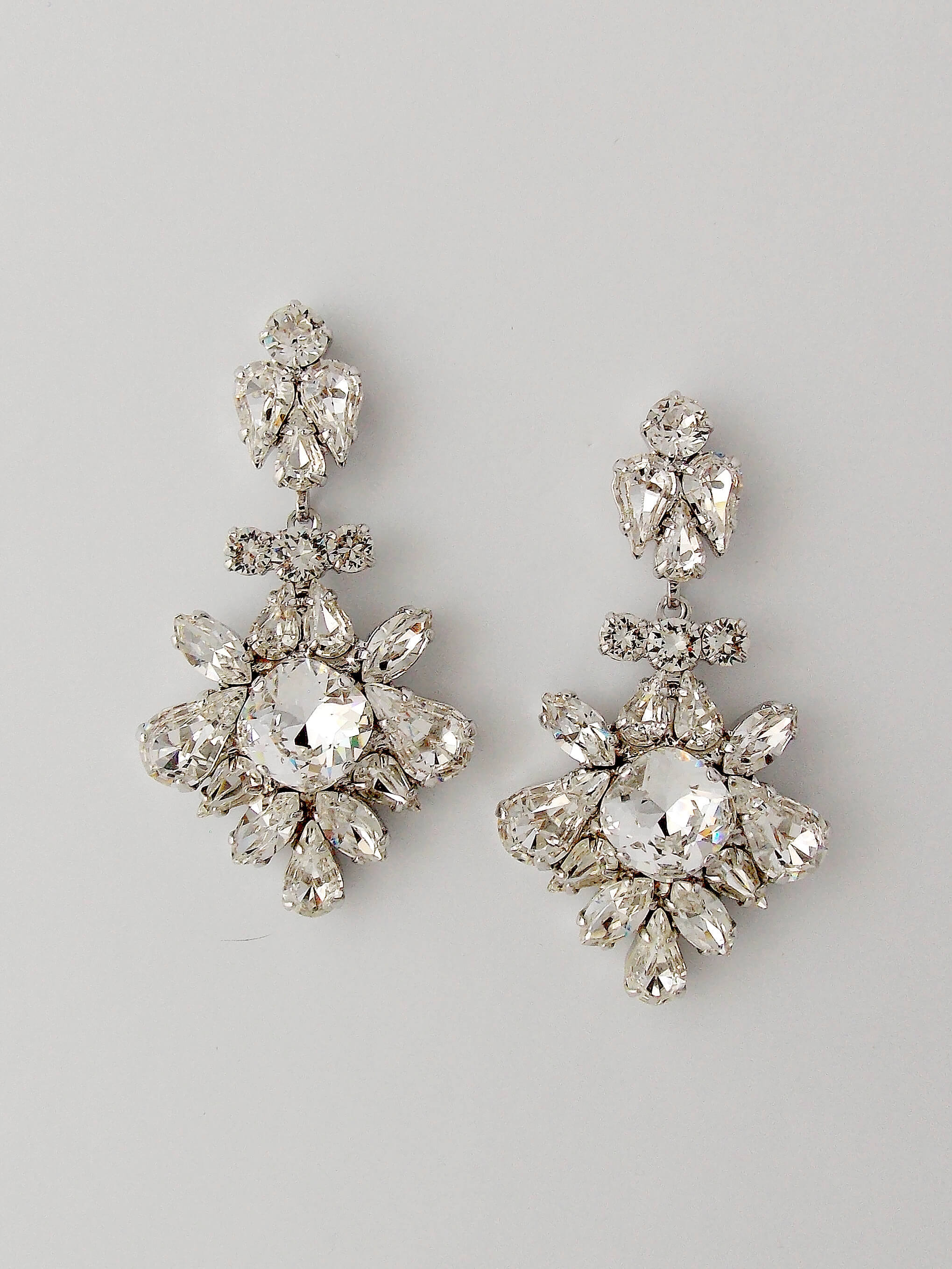 Crystal bridal chandelier earrings  Triple strand crystal chandelier  earrings  Style 2146  Twigs  Honey  LLC