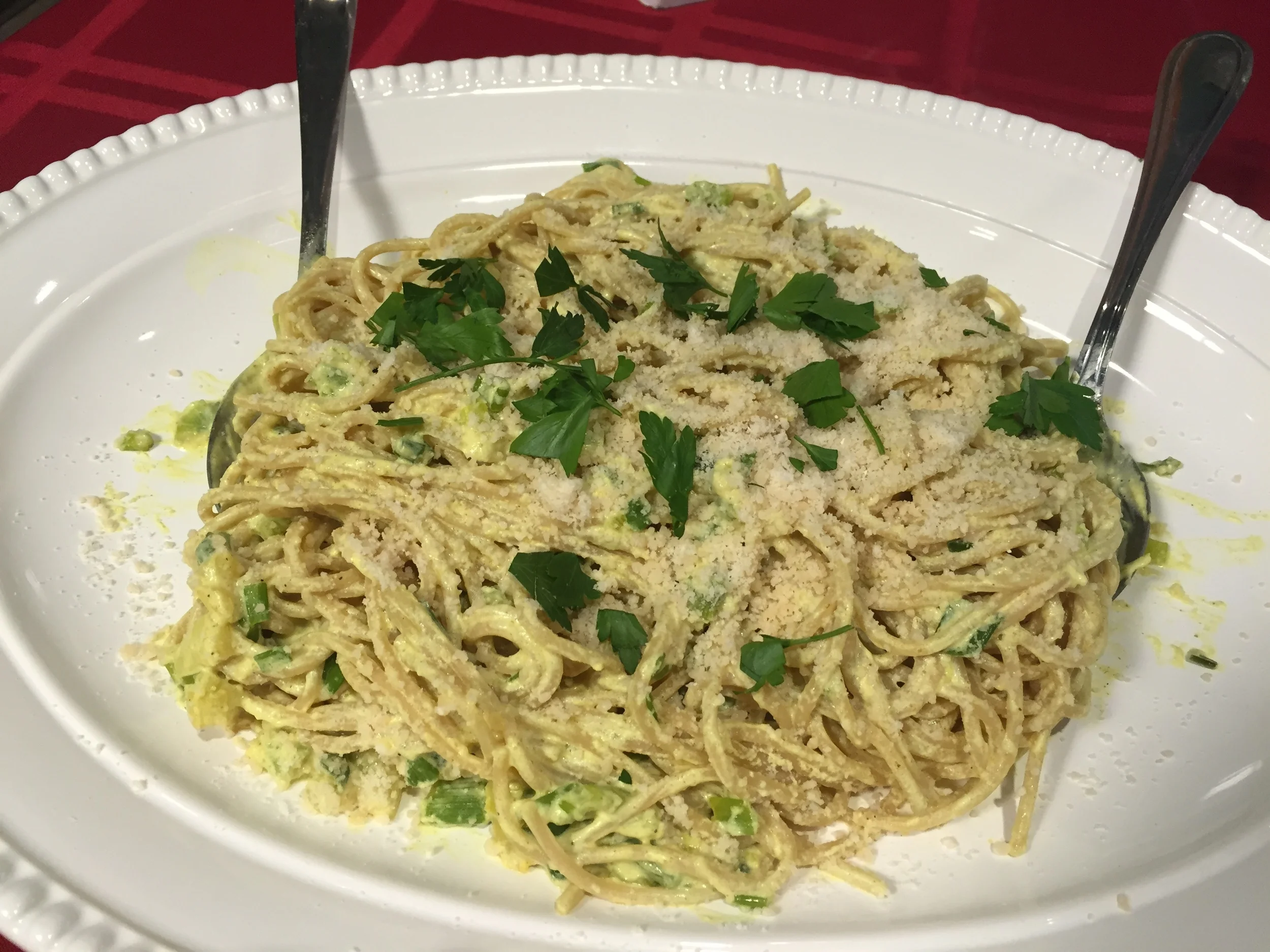 Spaghetti With Yogurt Scallions and Curry
