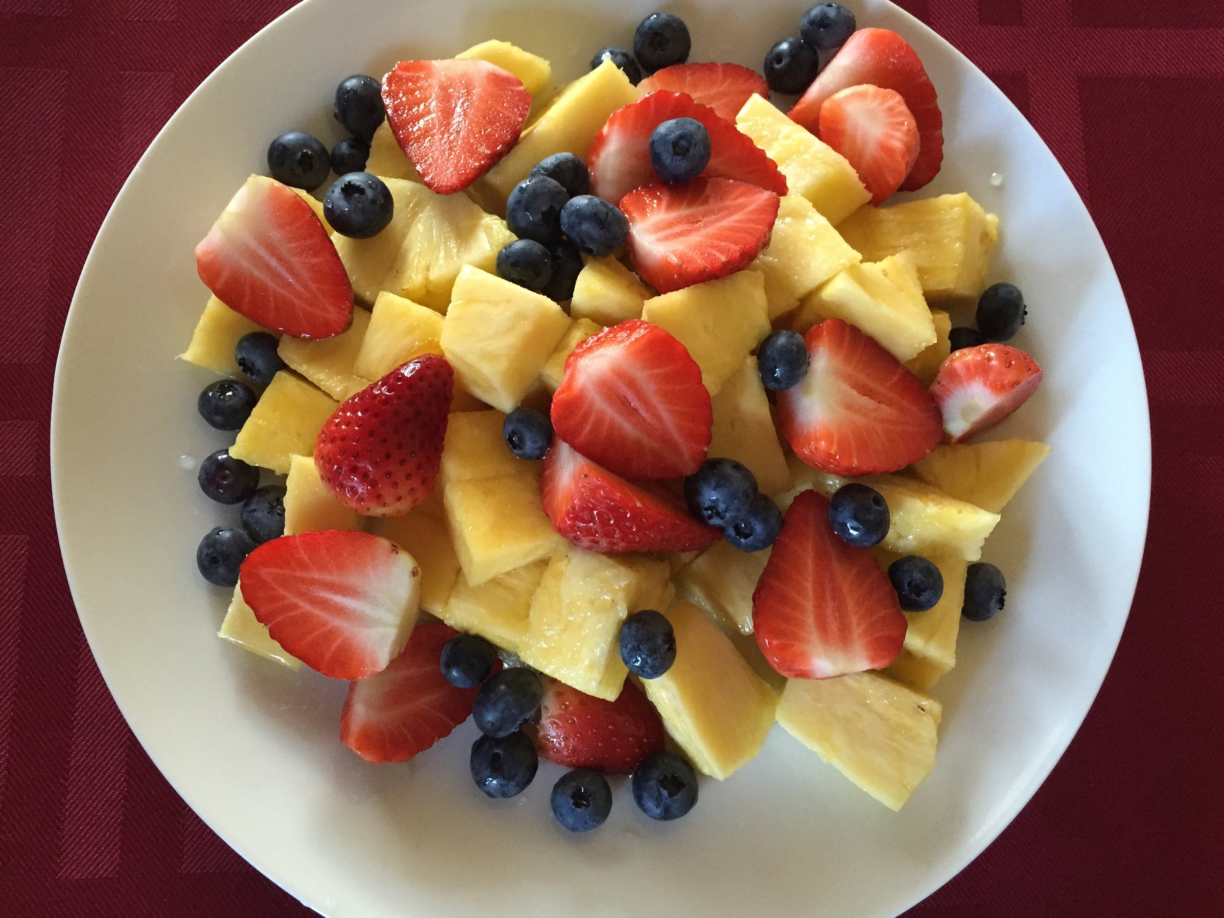 Pineapple and Strawberries with Spiced Honey