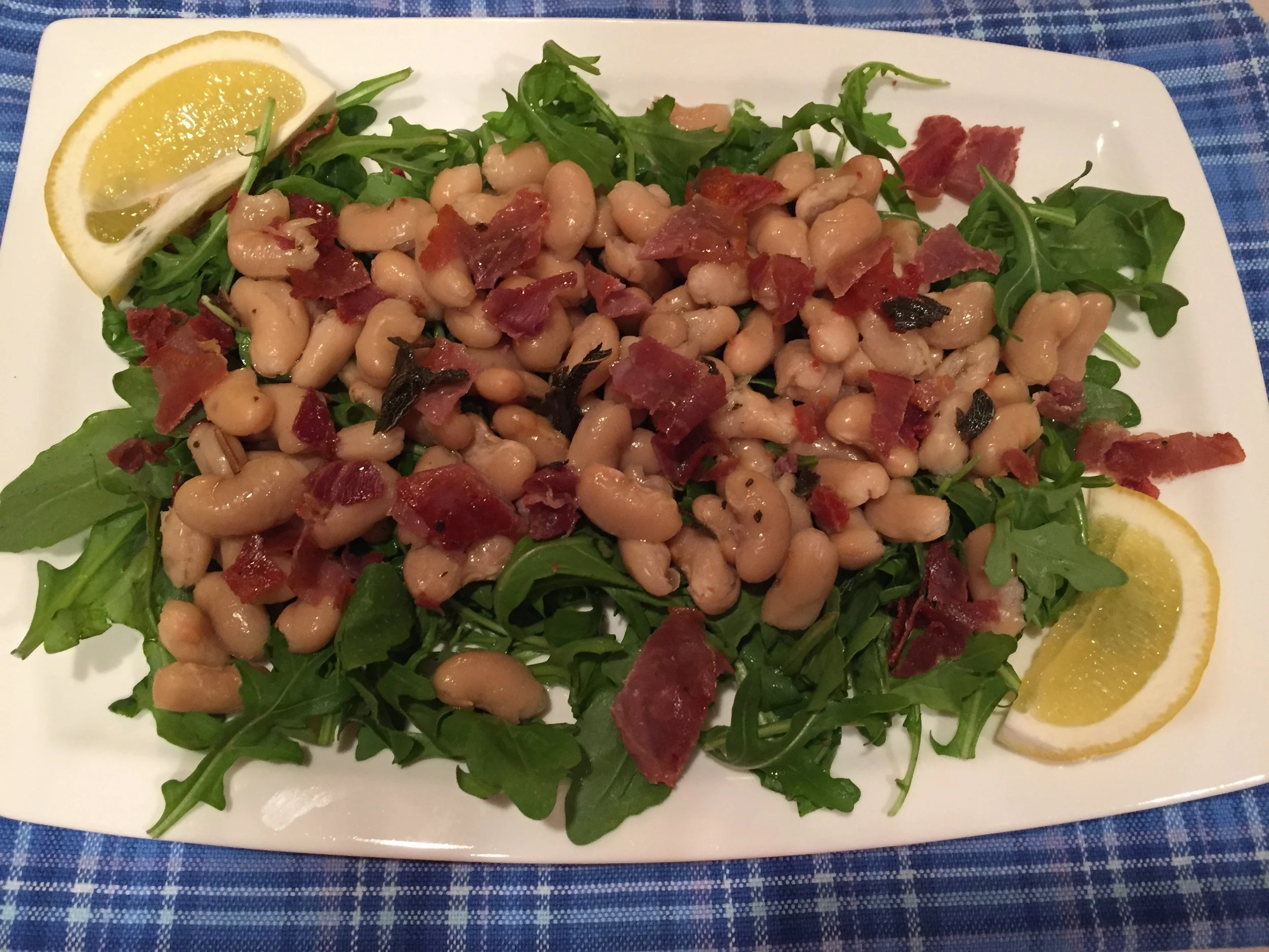 Warm Cannellini Salad With Prosciutto. Healthy protein source and a great brown bag lunch alternative!