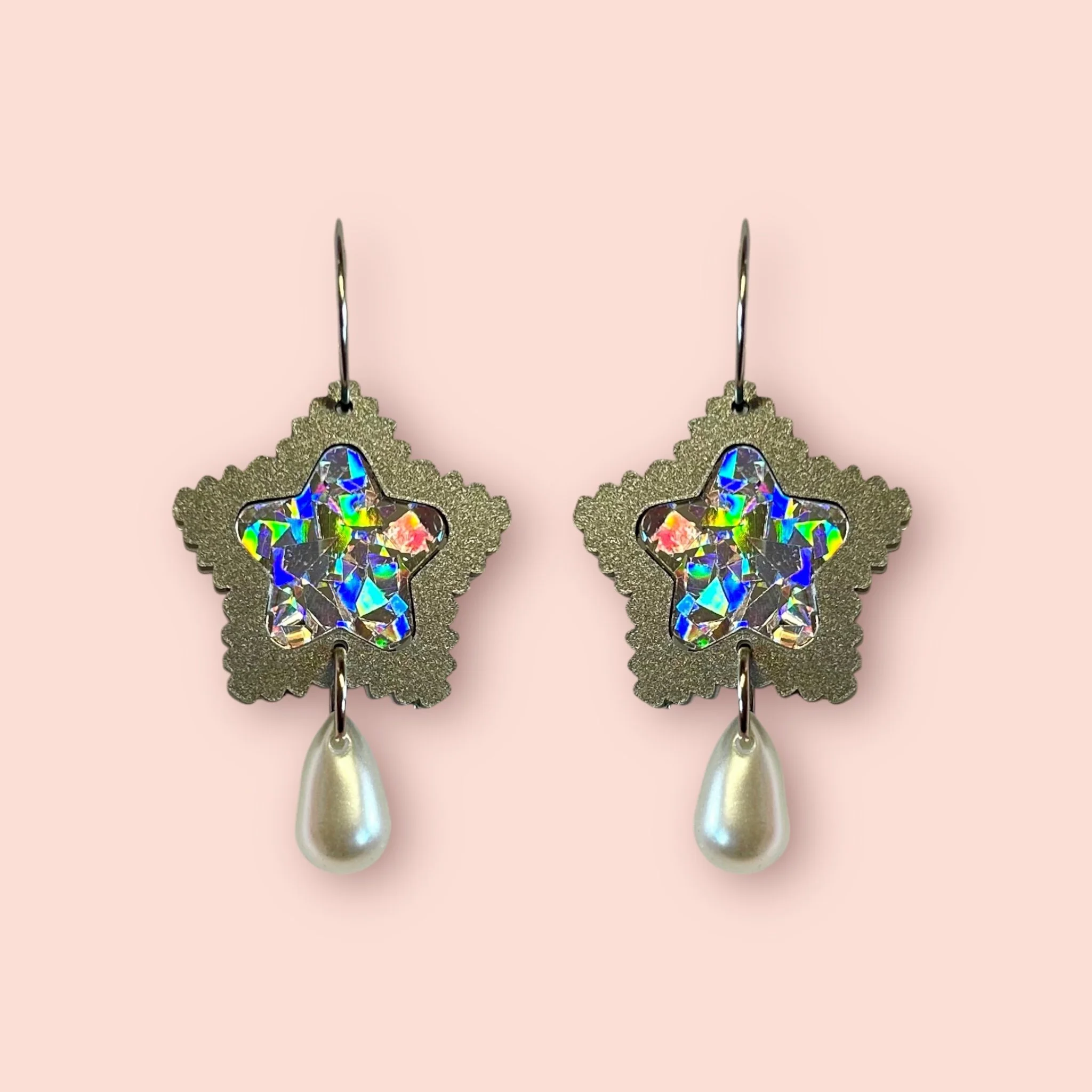 SMALL PEARL DROP STARS GOLD
