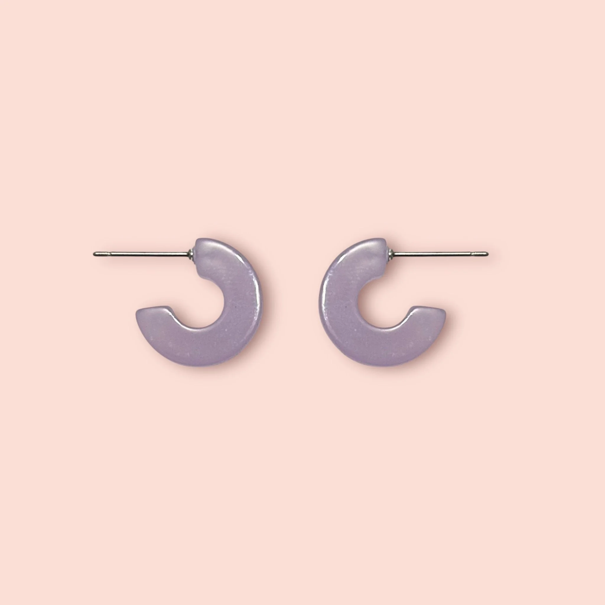 MINI PURPLE RESIN HOOP STUDS